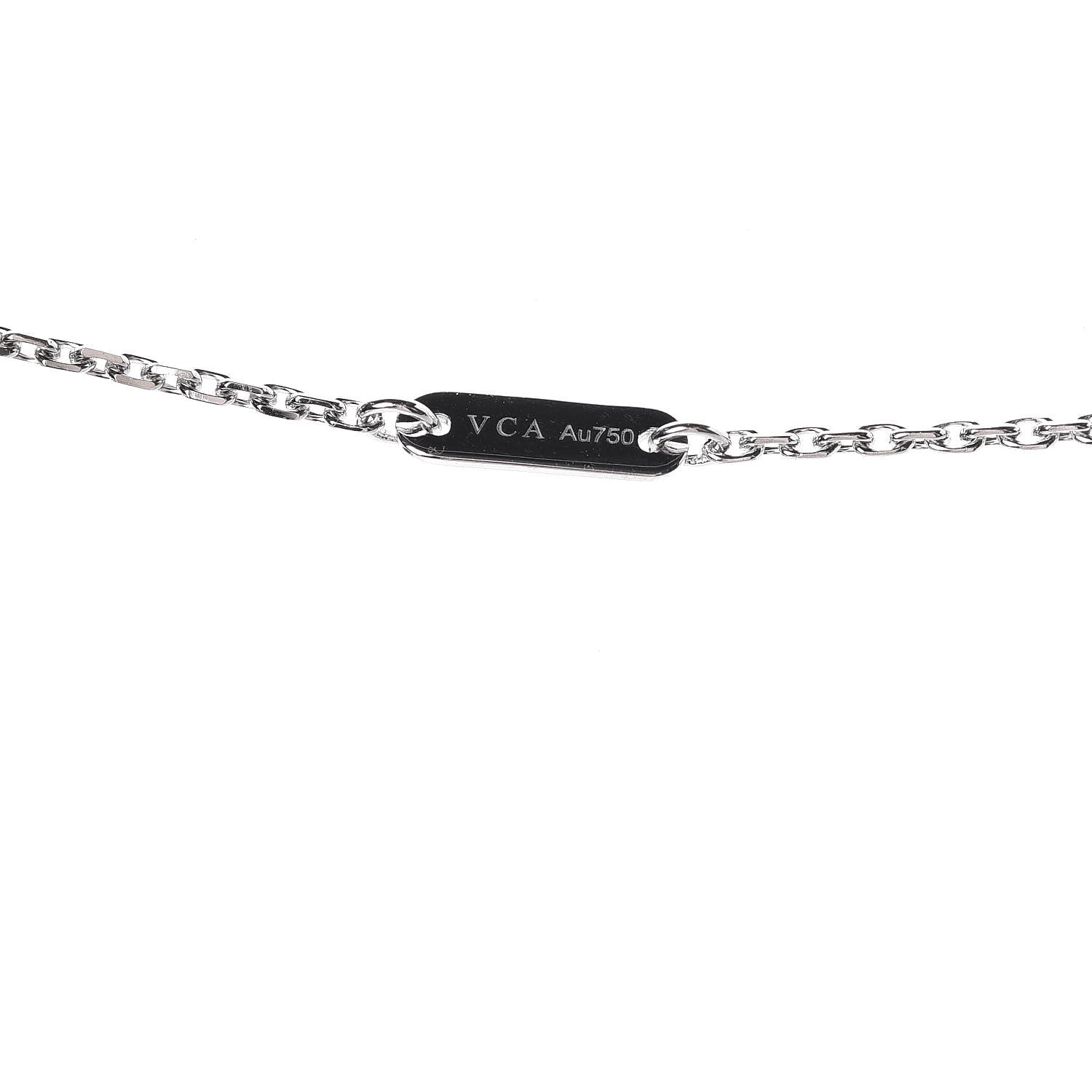 Van Cleef & Arpels 18K White Gold Diamond Mini Frivole Pendant Necklace 7 of 8