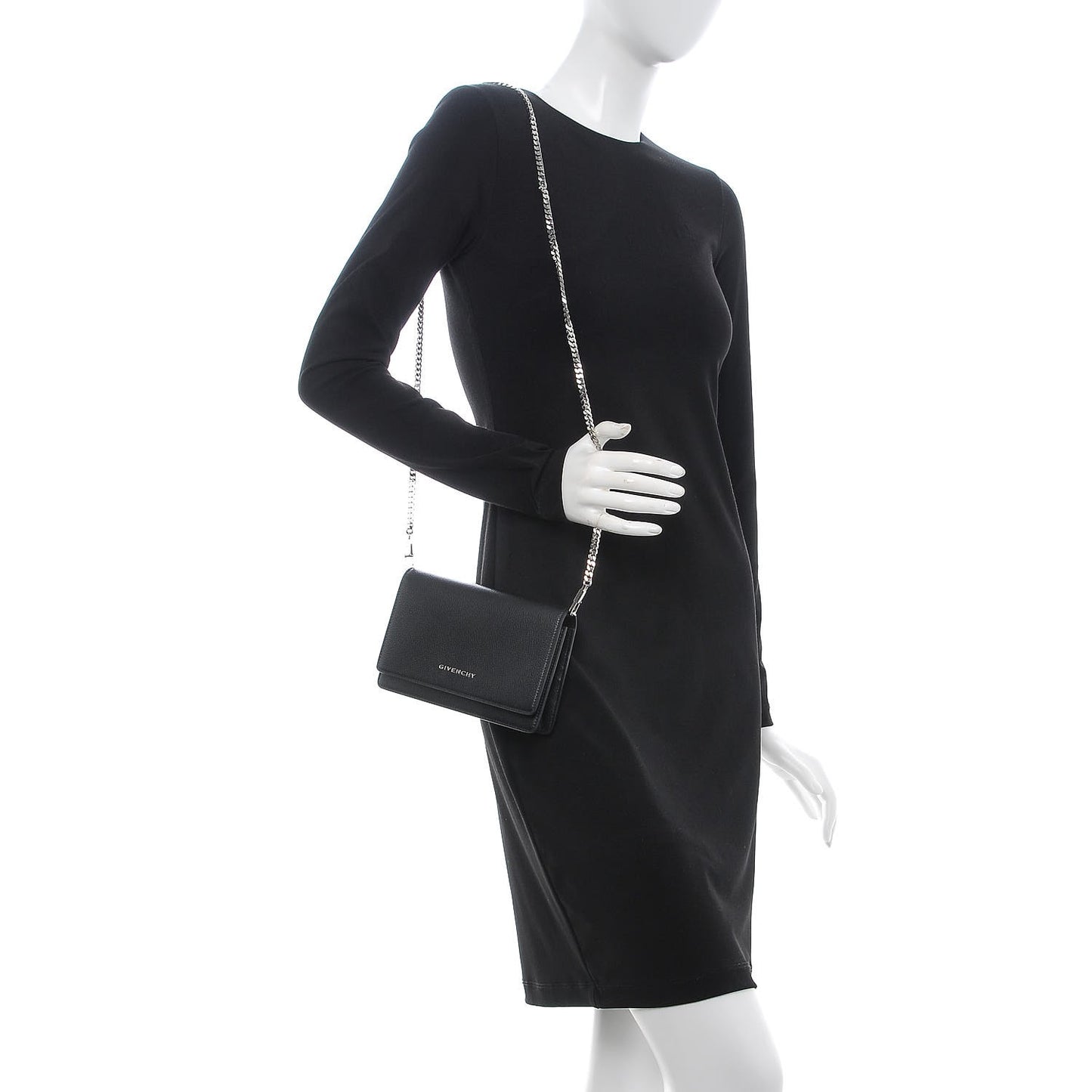 Sugar Goatskin Pandora Chain Wallet Black