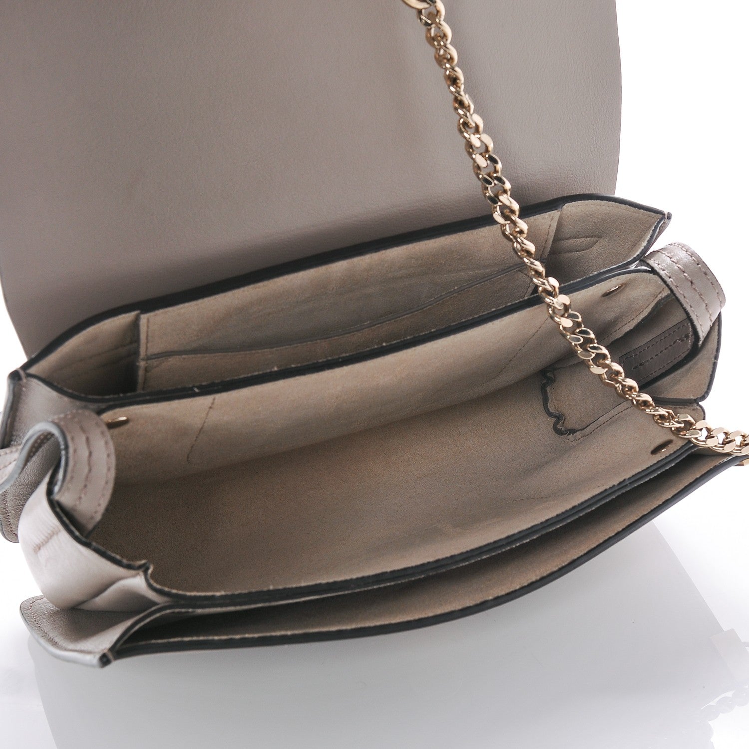 Chloe Suede Calfskin Small Faye Shoulder Bag Motty Grey 5 of 7