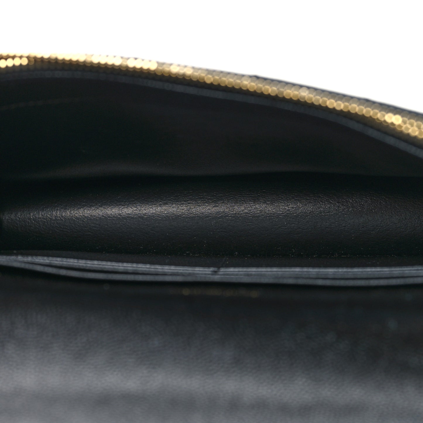 Grain De Poudre Matelasse Chevron Monogram Envelope Chain Wallet Black