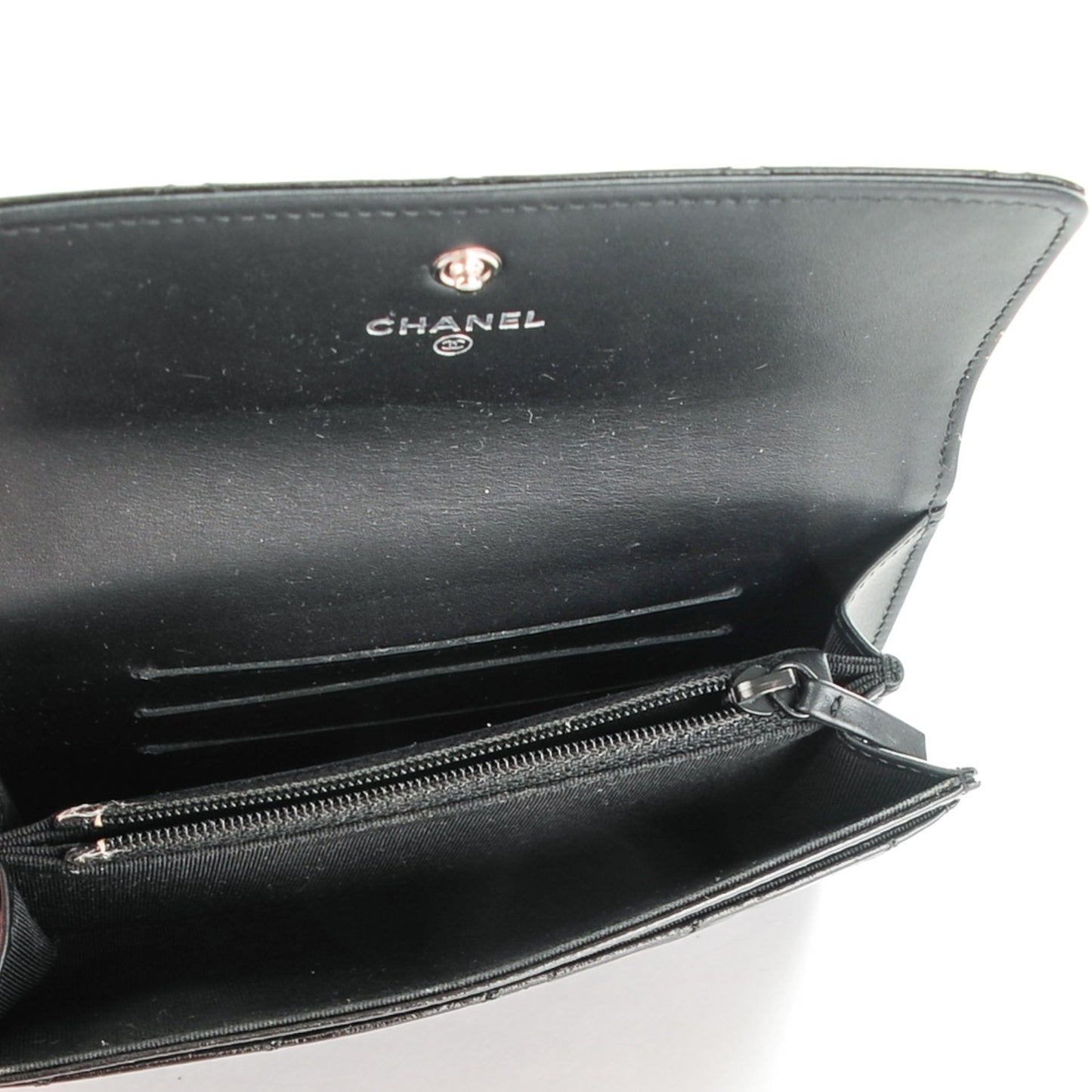Glazed Calfskin Quilted Small Reissue Flap Wallet Black