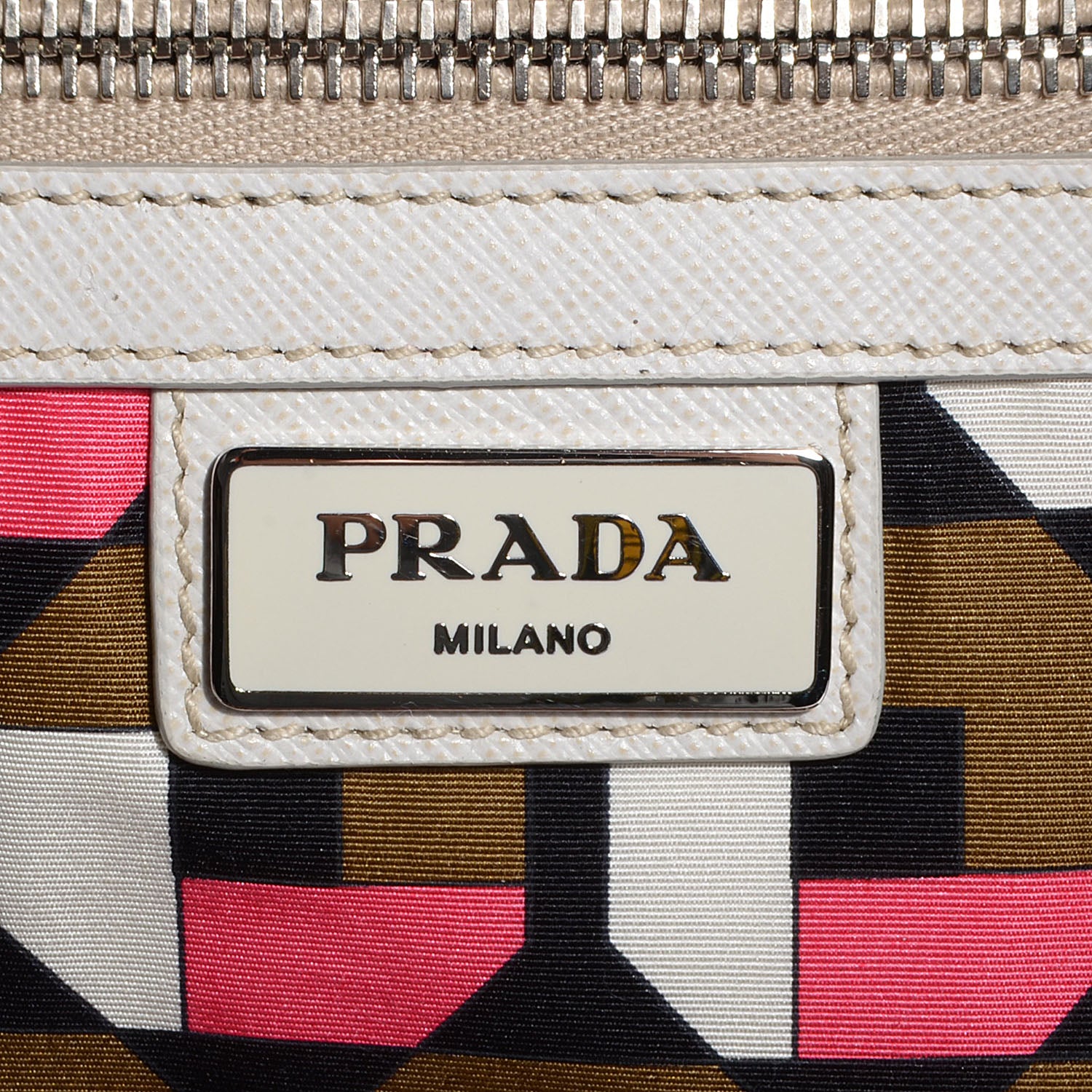 Prada Saffiano Travel Weekender Bag Talco 6 of 10