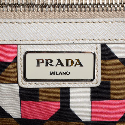 Prada Saffiano Travel Weekender Bag Talco 6 of 10