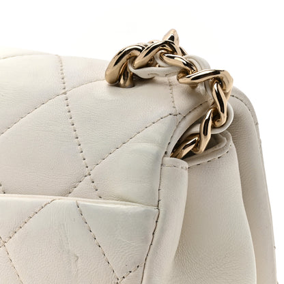 Chanel Lambskin Quilted Resin Bi-Color Chain Flap Bag White 12 of 14