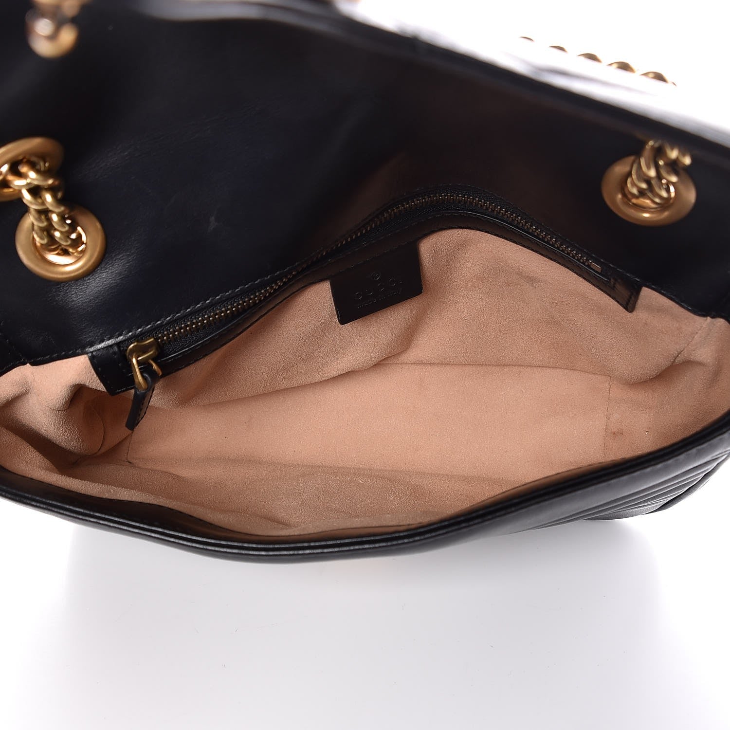 Gucci Calfskin Matelasse Small GG Marmont Shoulder Bag Black 5 of 7