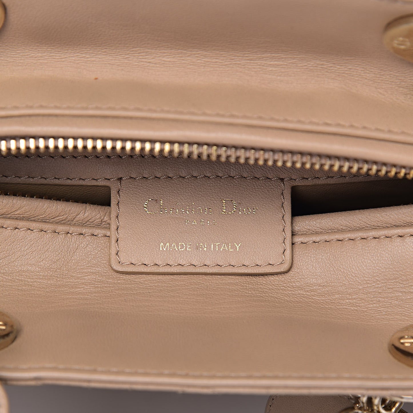 Lambskin Cannage Medium Lady Dior Beige