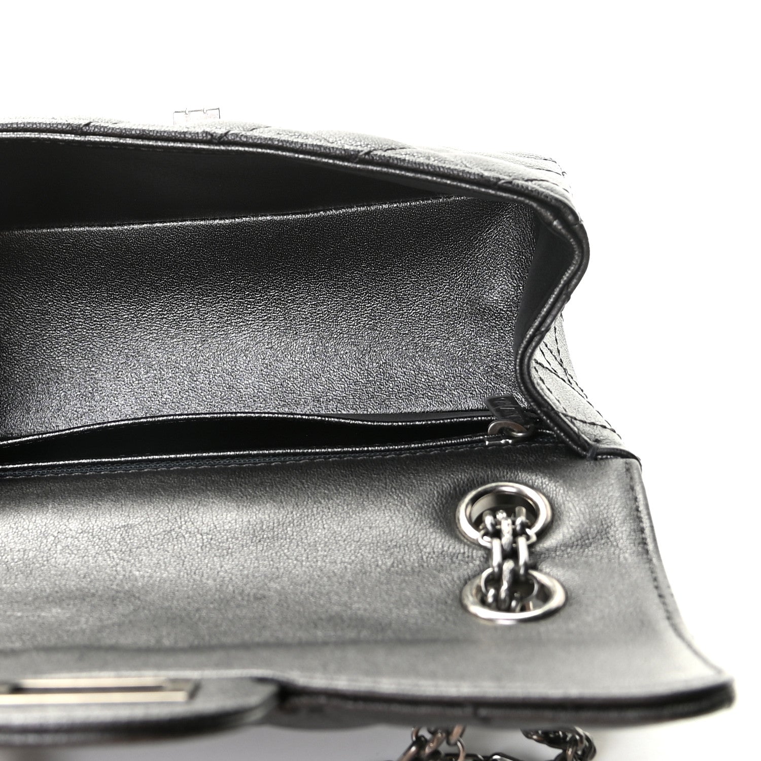 Chanel Metallic Sheepskin Quilted 2.55 Reissue Mini Flap Dark Grey 12 of 12