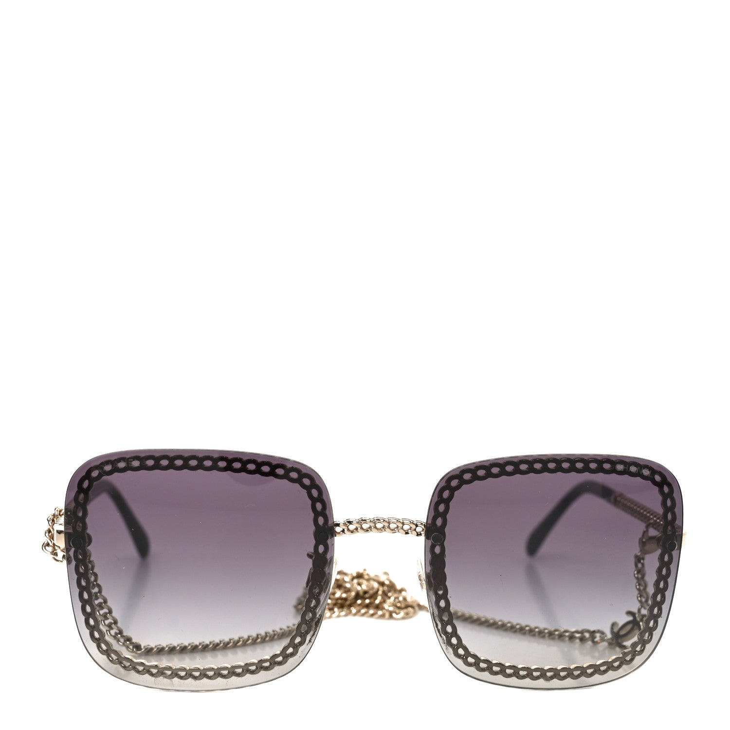 Chanel Chain Square Sunglasses 4244 Black Gold 2 of 7