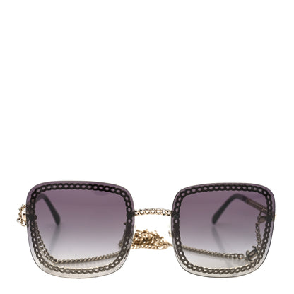 Chanel Chain Square Sunglasses 4244 Black Gold 2 of 7