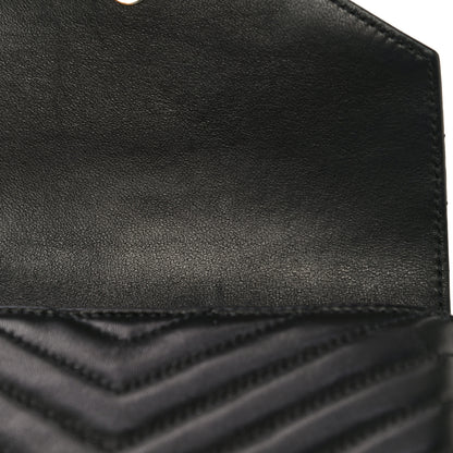 Saint Laurent Lambskin Matelasse Monogram Double Flap Bag Black 10 of 15