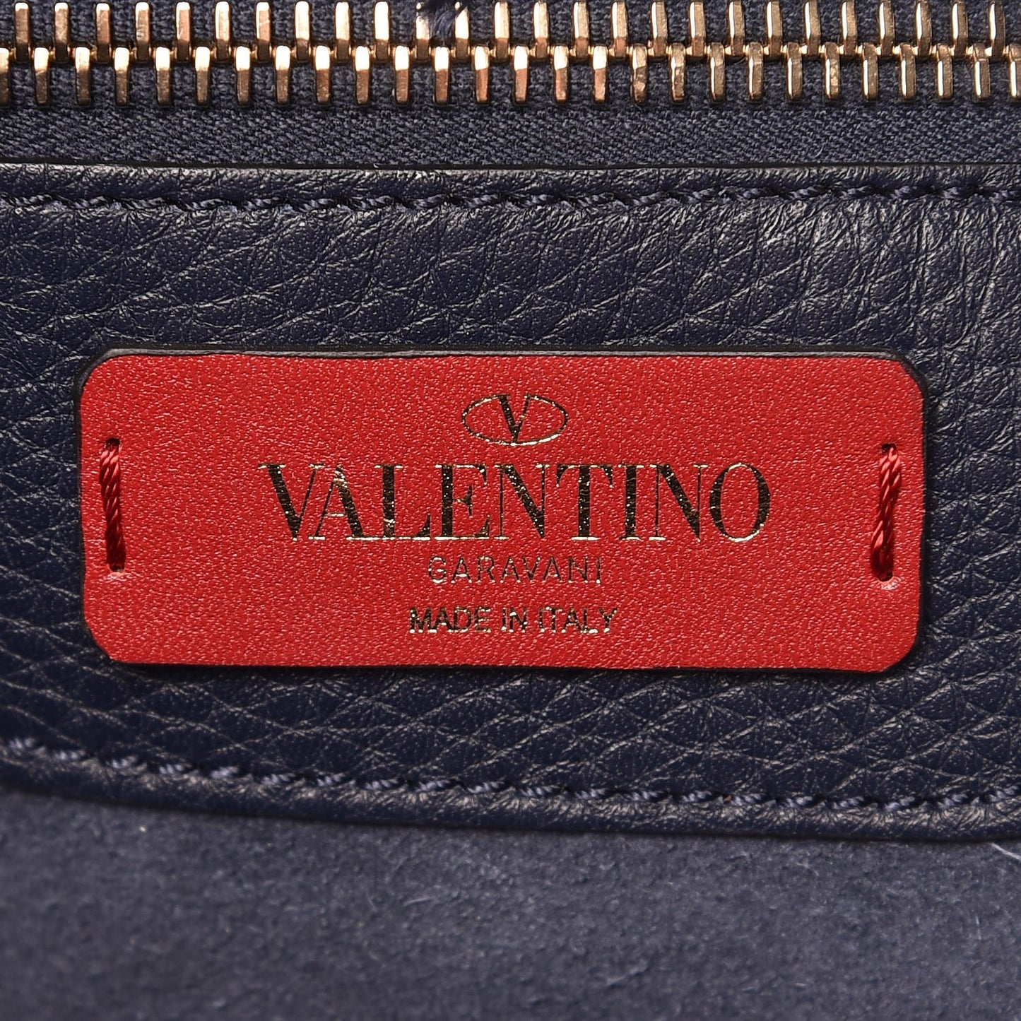 Grained Calfskin Rockstud Shoulder Tote Marine