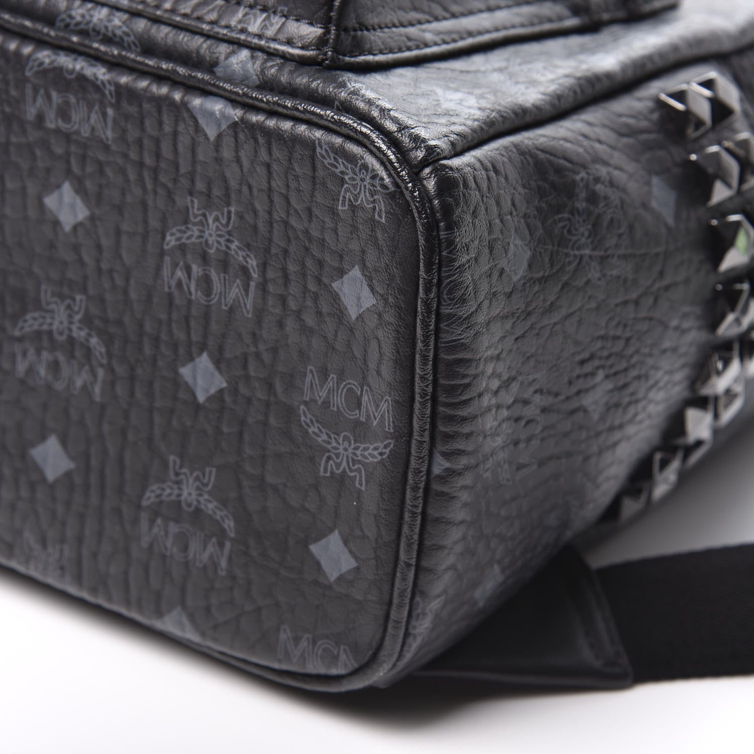 MCM Visetos Small Side Stud Stark Backpack Black 7 of 11