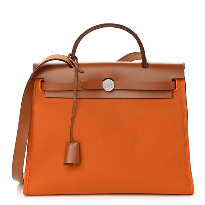 Hermes Toile Vache Hunter Herbag Zip 31 PM Orange 3 of 15