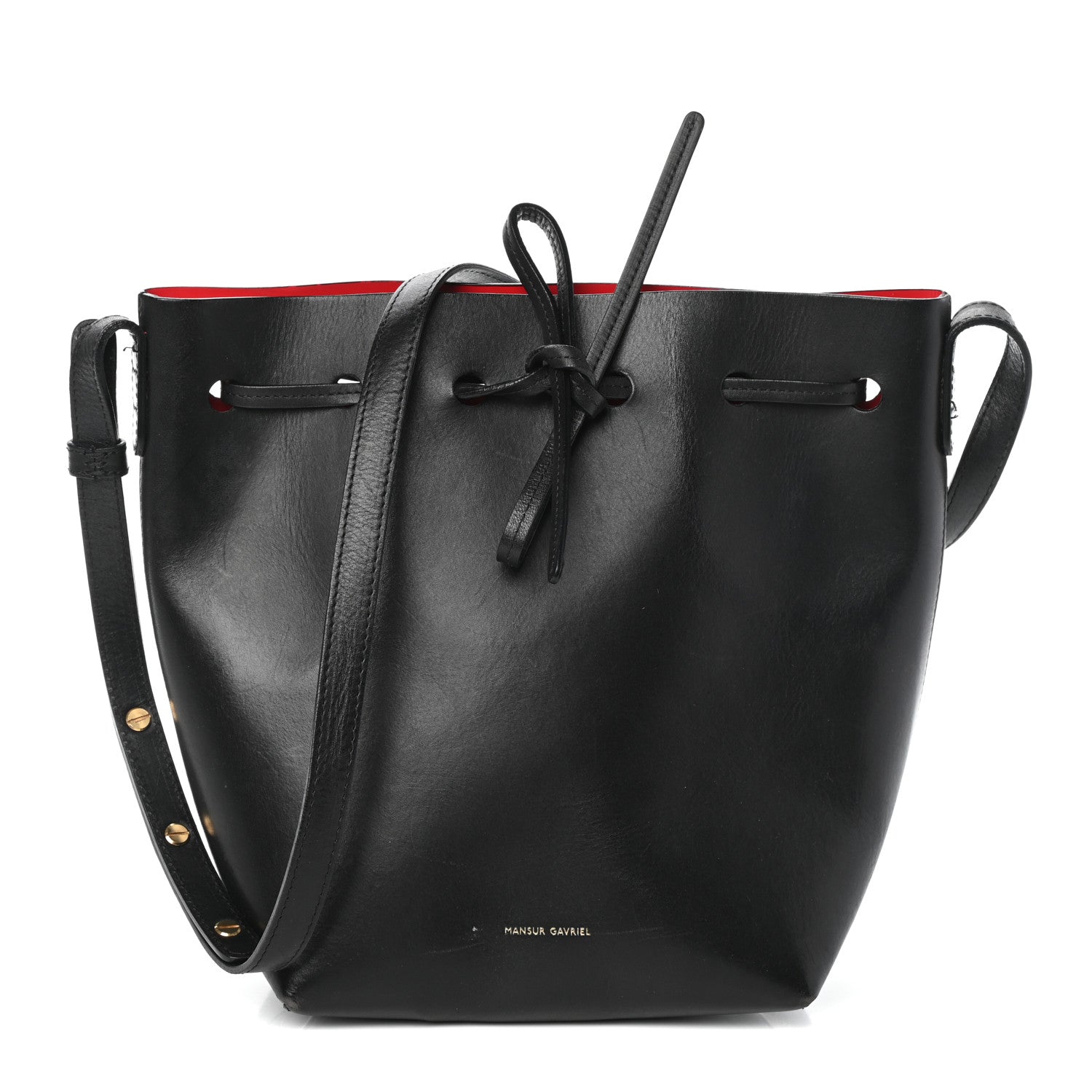 Mansur Gavriel Calfskin Mini Bucket Bag Black Flamma 1 of 9