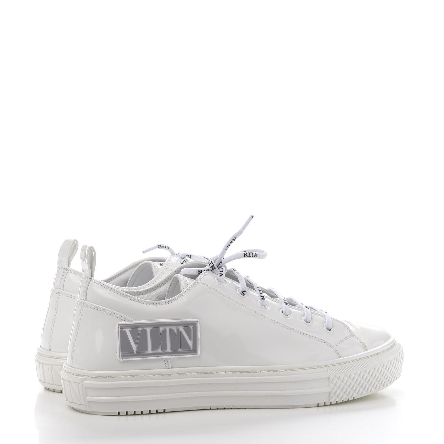 Patent Calfskin Womens Giggies Low Top Sneakers 40 White