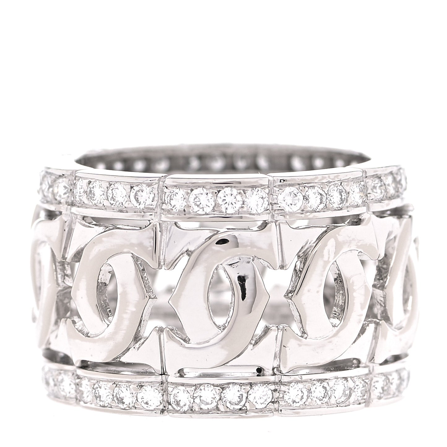 18K White Gold Diamond Entrelaces Ring 52 6
