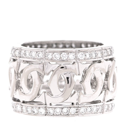 Cartier 18K White Gold Diamond Entrelaces Ring 52 6 3 of 4