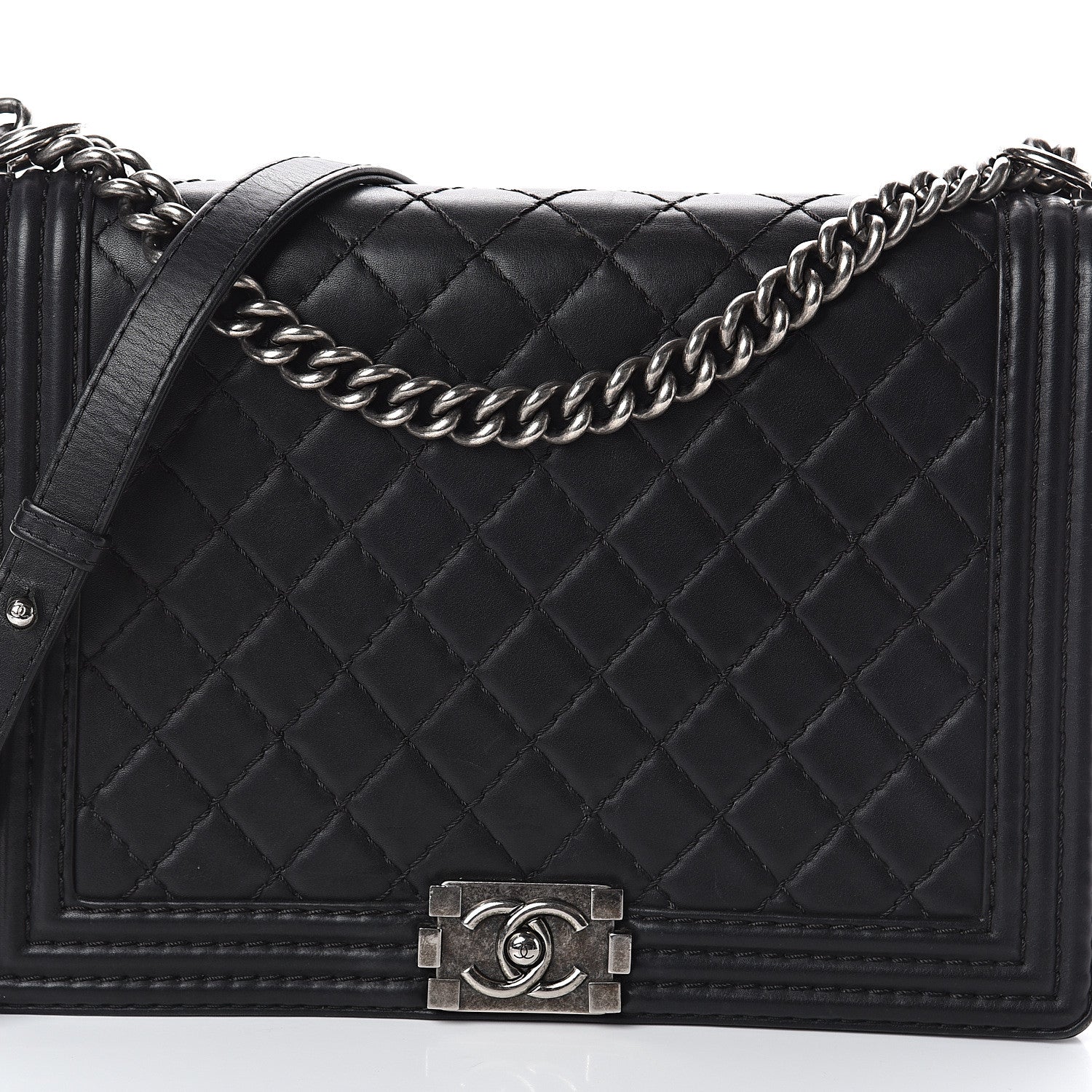 Chanel Lambskin Quilted Large Boy Flap Black 7 of 9