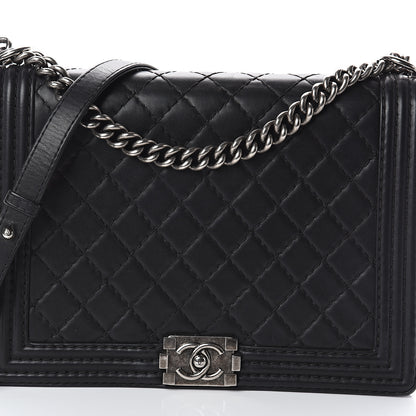 Chanel Lambskin Quilted Large Boy Flap Black 7 of 9