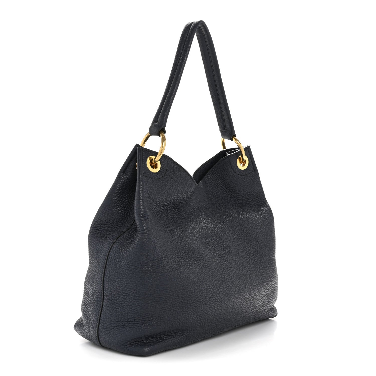Prada Vitello Phenix Embossed Logo Hobo Baltico 3 of 16
