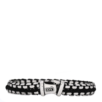 David Yurman Sterling Silver Woven Box Chain Bracelet Black 1 of 4