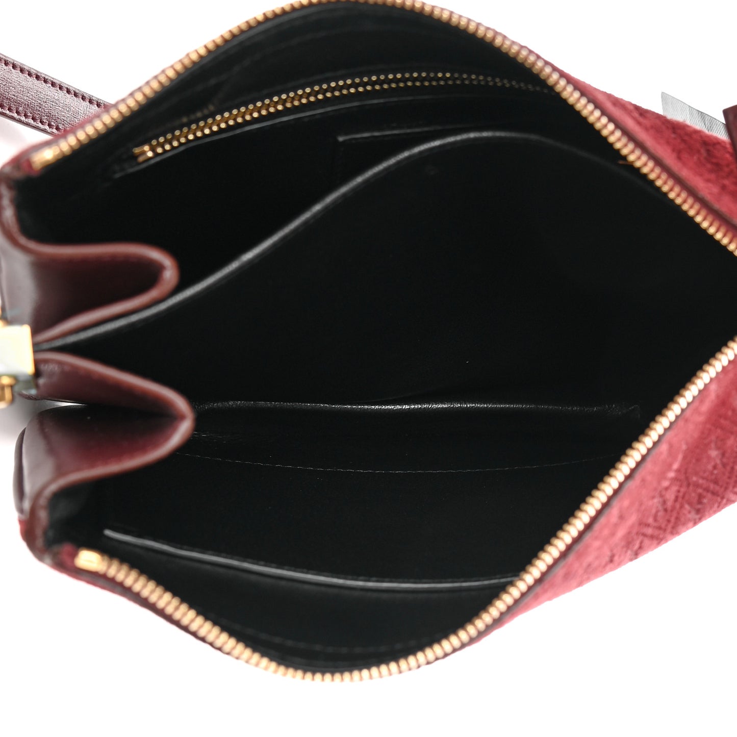 Suede All-Over Monogram Crossbody Burgundy