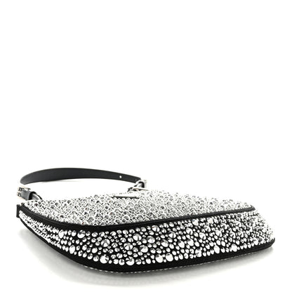Prada Satin Crystal Cleo Adjustable Strap Shoulder Bag Metal 4 of 10