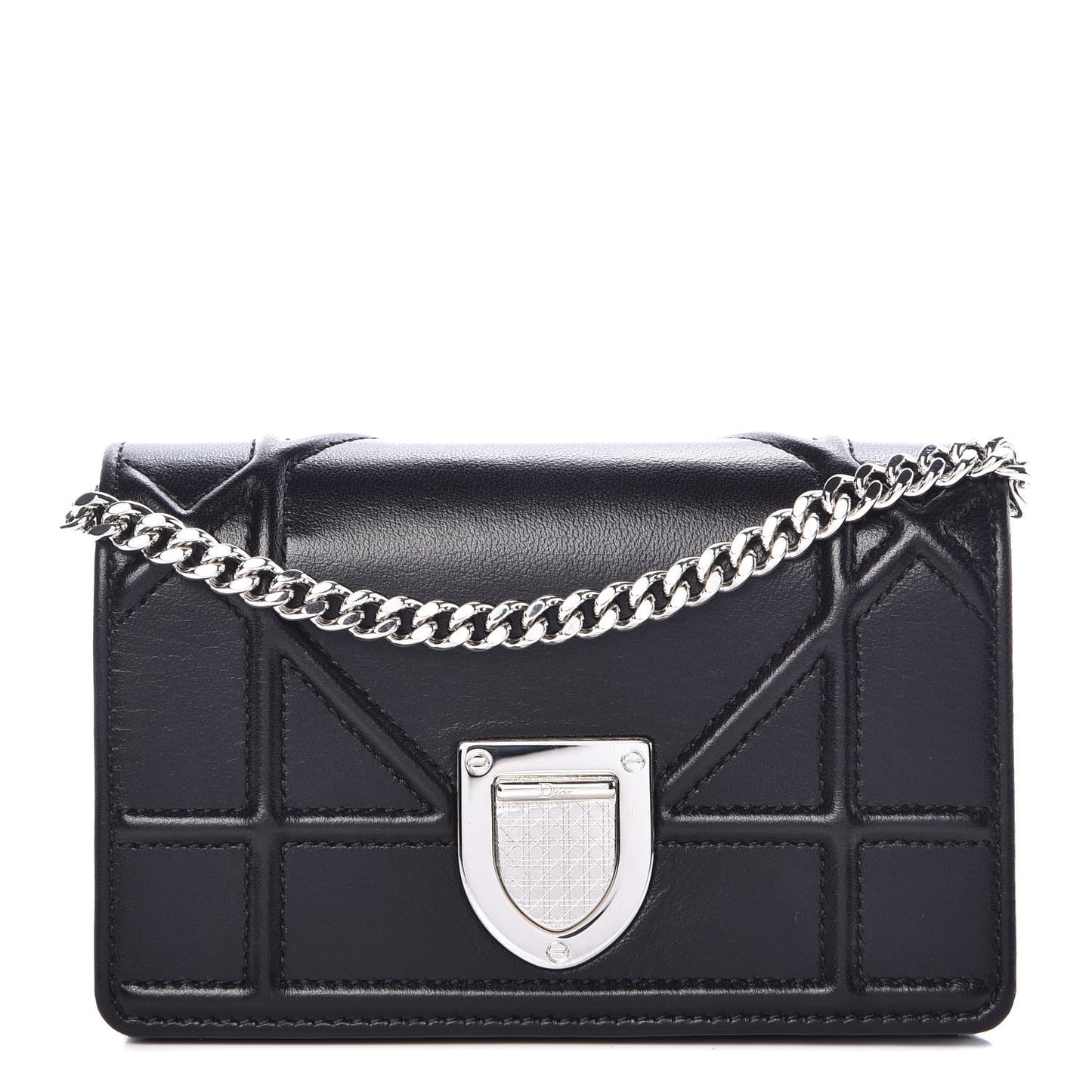 Lambskin Baby Diorama Flap Bag Black