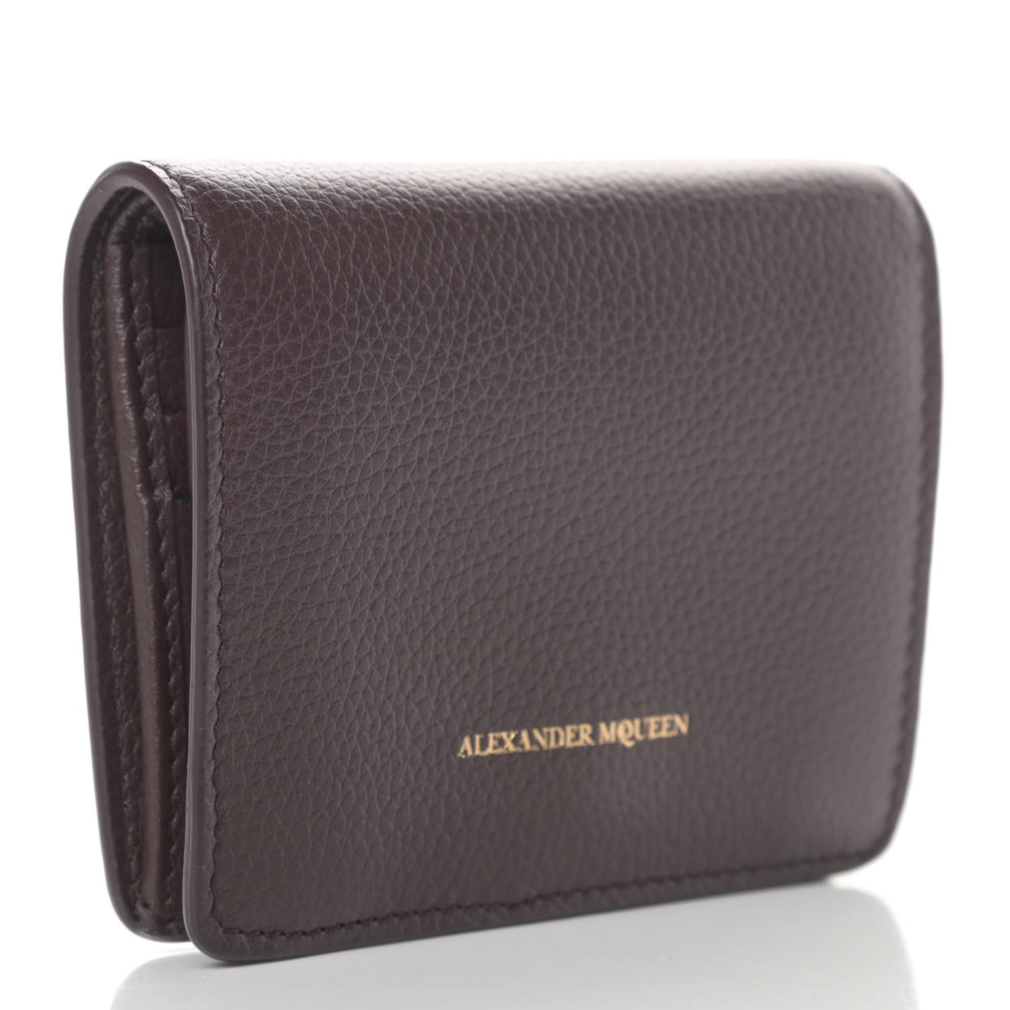 Calfskin Skull Card Holder Burgundy
