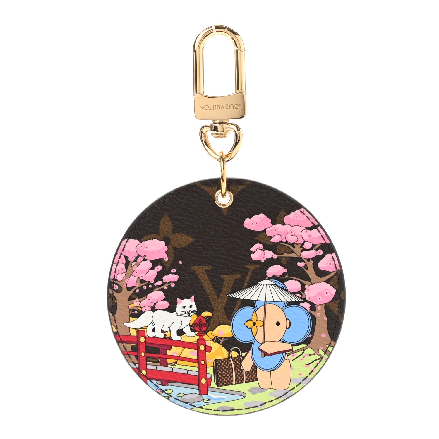 Louis Vuitton Monogram 2021 Christmas Animation Japanese Garden Bag Charm Key Ring Wisteria Pink 1 of 5