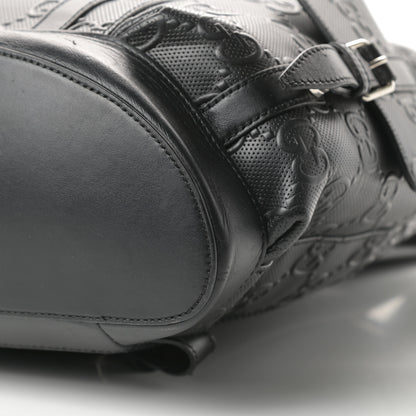 Gucci Calfskin GG Tennis Embossed Double Buckle Backpack Black 10 of 11
