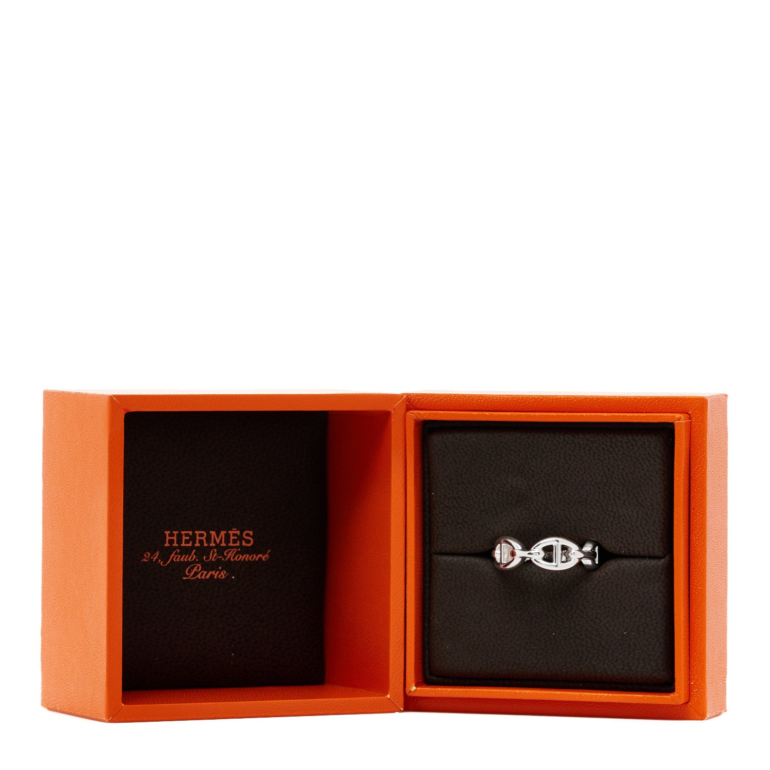 Hermes Sterling Silver PM Chaine d'Ancre Enchainee Band Ring 53 6.5 9 of 9