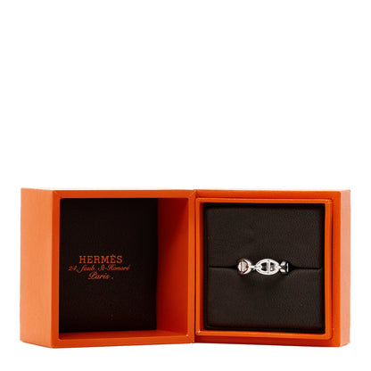 Hermes Sterling Silver PM Chaine d'Ancre Enchainee Band Ring 53 6.5 9 of 9