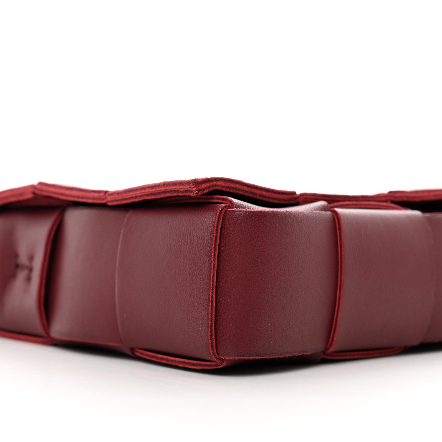 Bottega Veneta Lambskin Maxi Intrecciato Cassette Crossbody Bag Bordeaux 8 of 10
