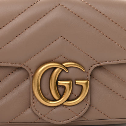 Gucci Calfskin Matelasse Super Mini GG Marmont Shoulder Bag Porcelain Rose 8 of 10