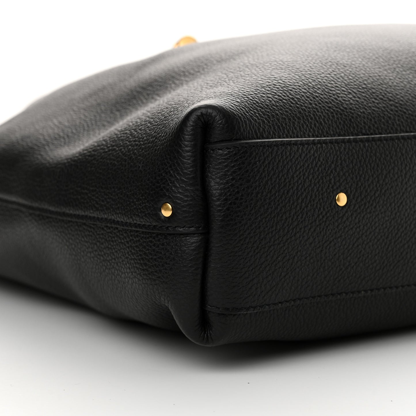 Grained Calfskin Marcie Hobo Bag Black