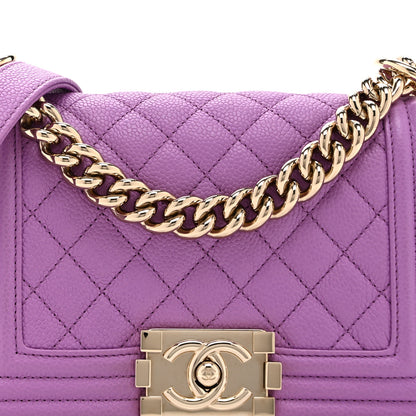Chanel Caviar Quilted Small Boy Flap Purple 8 of 10