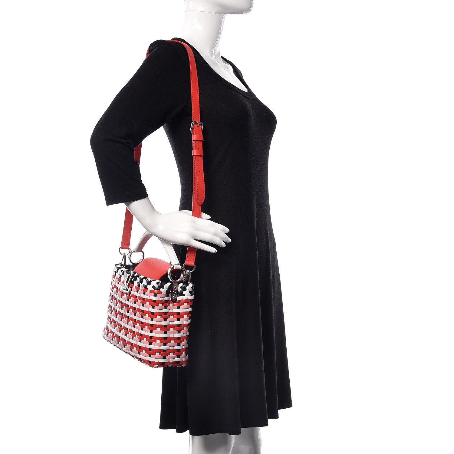 Louis Vuitton Taurillon Calfskin Guinguette Capucines BB Rouge 2 of 13