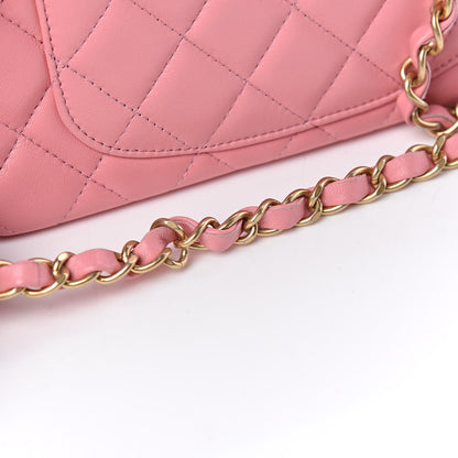 Chanel Lambskin Quilted Mini Rectangular Flap Pink 14 of 22