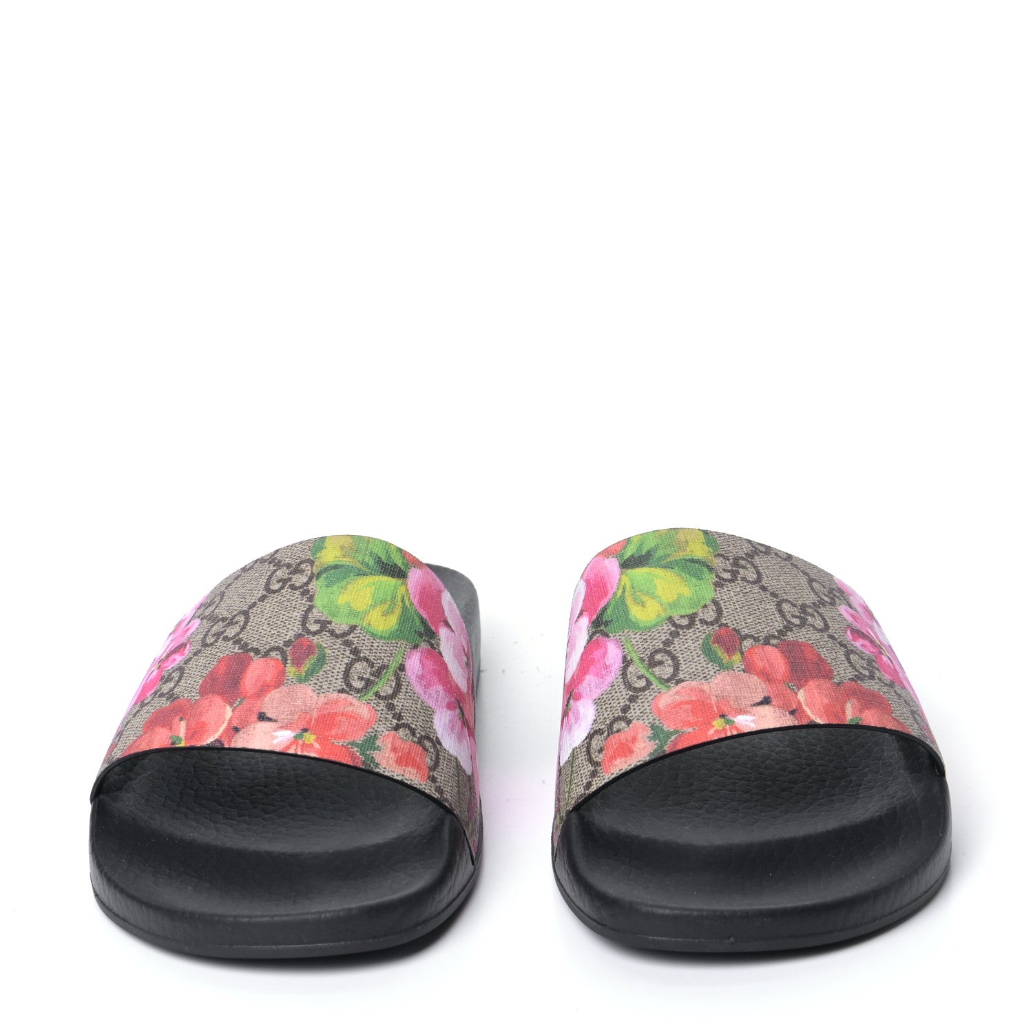 Gucci GG Supreme Monogram Blooms Slide Sandals 37 Beige Multicolor 2 of 8