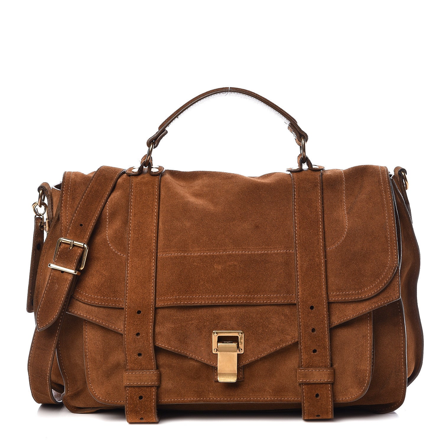 Proenza Schouler Suede Large PS1 Satchel Tobacco 1 of 19