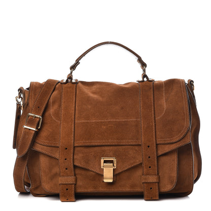 Proenza Schouler Suede Large PS1 Satchel Tobacco 1 of 19