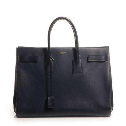 Saint Laurent Leather Large Sac de Jour Carryall Navy Blue 1 of 9