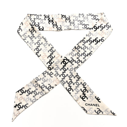 Chanel Silk CC Slim Bandeau Scarf Ecru Multicolor 1 of 3