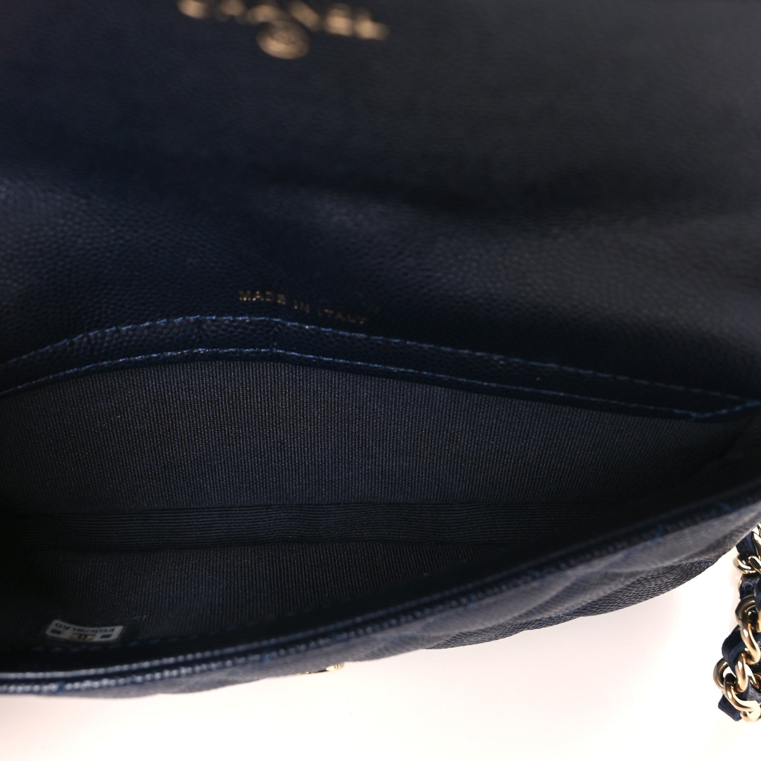 Chanel Caviar Quilted Flap Phone Holder With Chain Navy 5 of 12