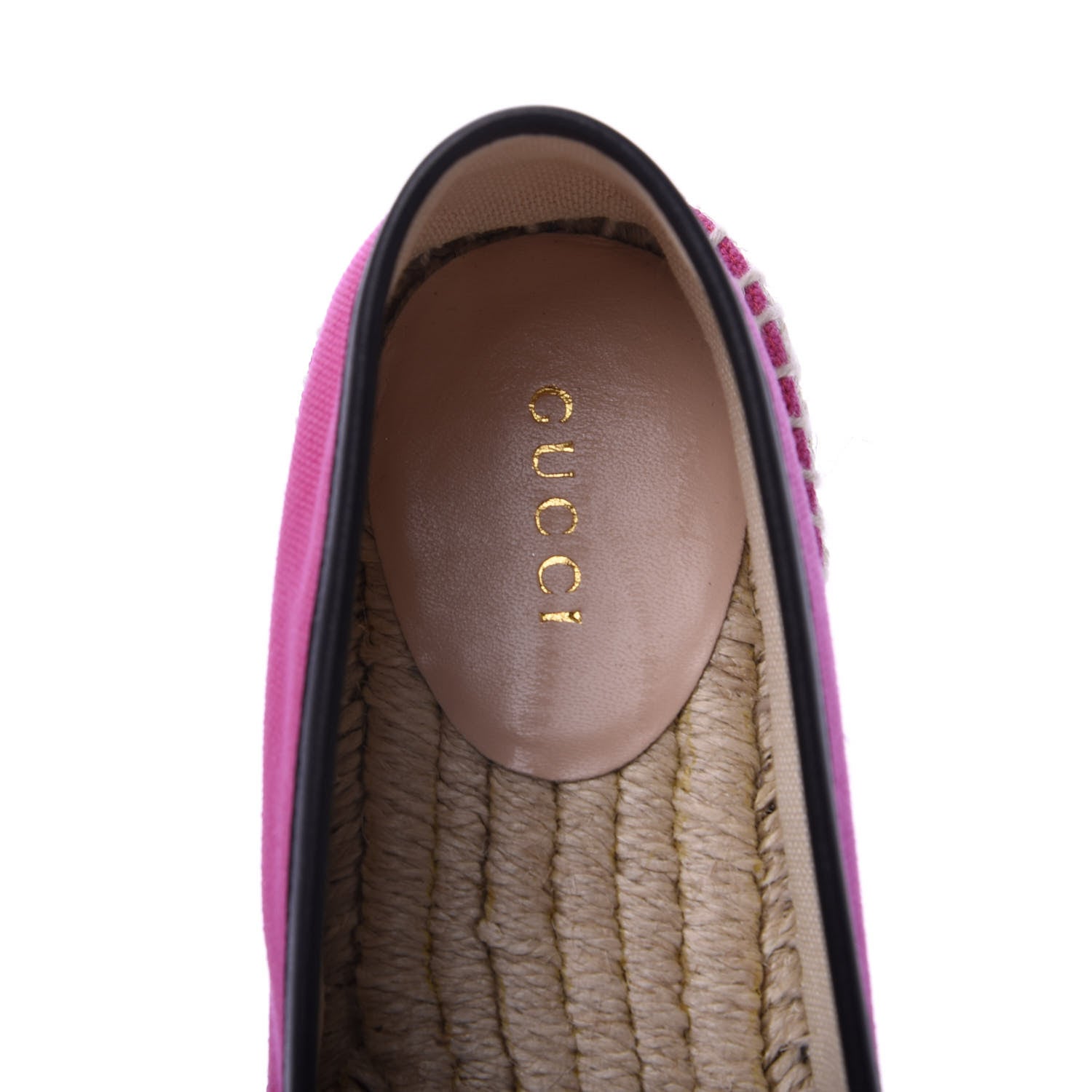 Gucci Canvas Logo Espadrilles 38 Cyclamen Rose Black 6 of 9