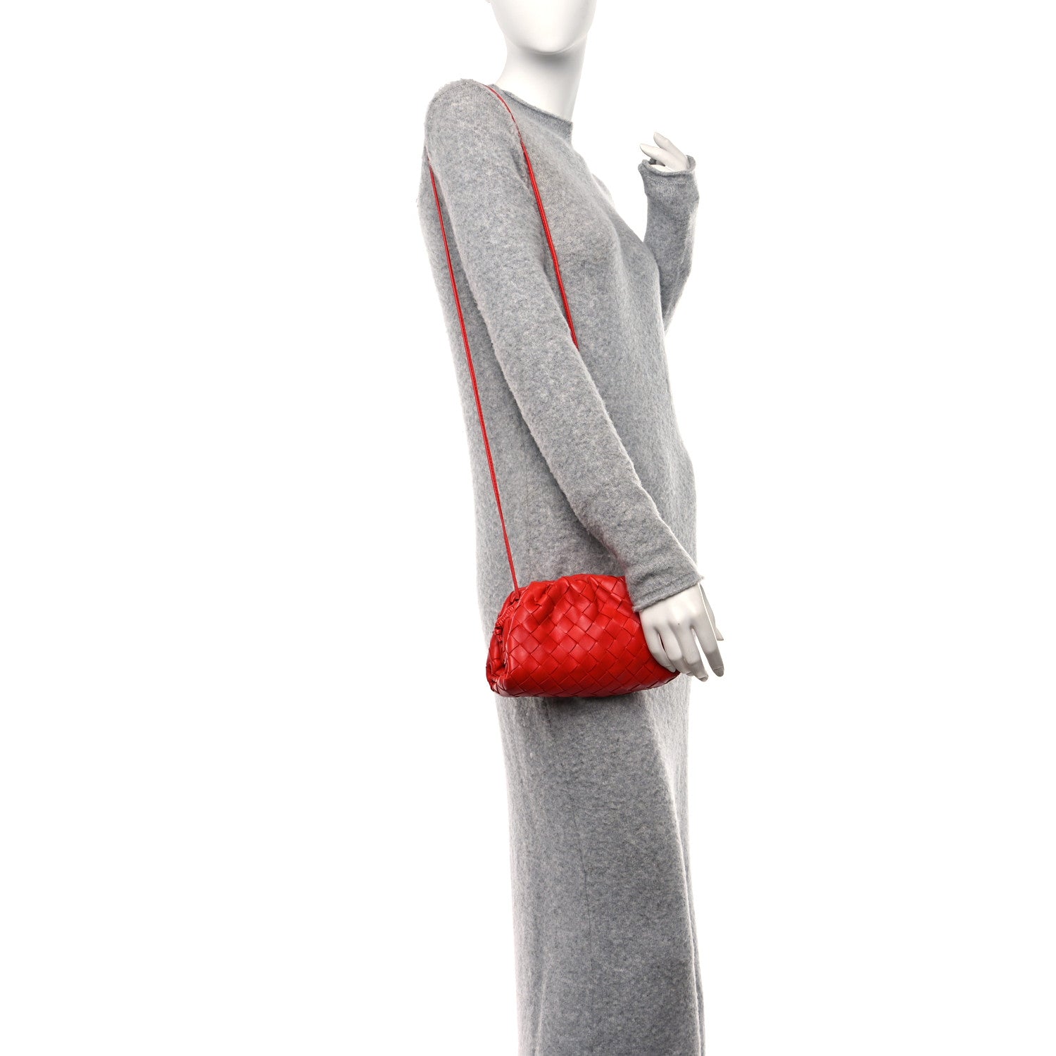 Bottega Veneta Nappa Intrecciato The Mini Pouch Bright Red 2 of 12