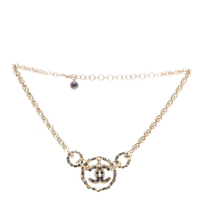 Chanel Pearl CC Chain Short Necklace Gold Purple Grey 3 of 5