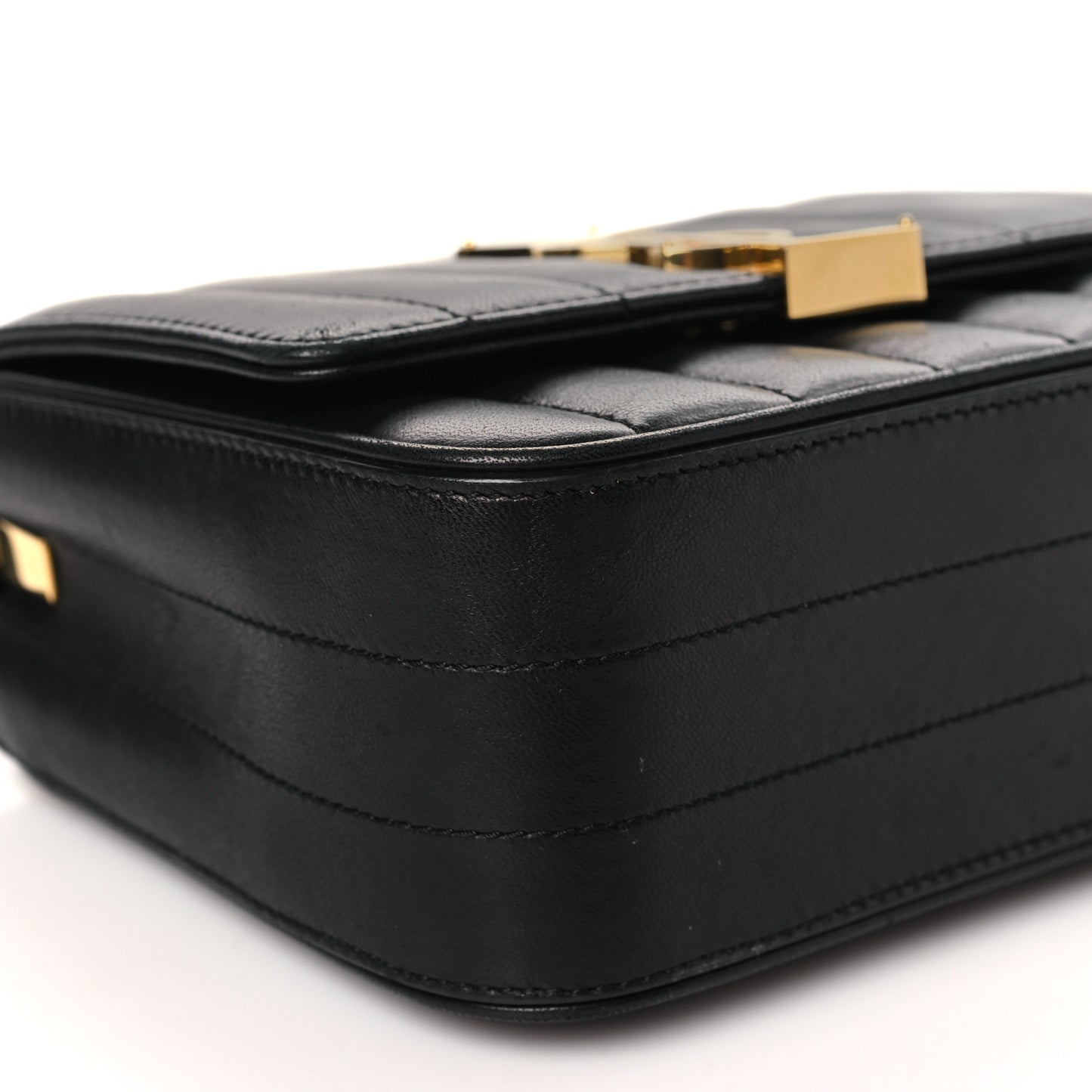 Lambskin Matelasse Monogram Small Vicky Chain Bag Black