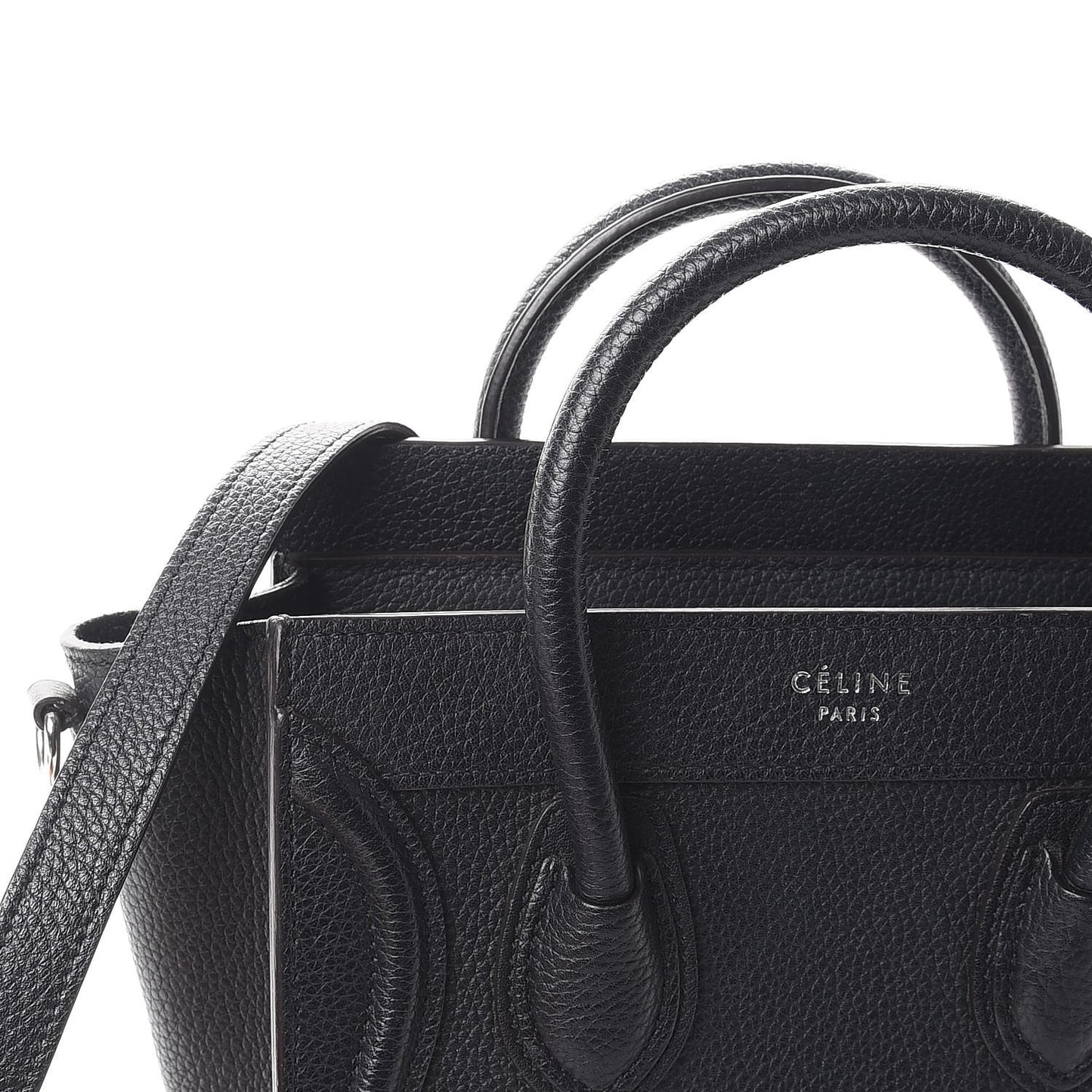 Drummed Calfskin Nano Luggage Black